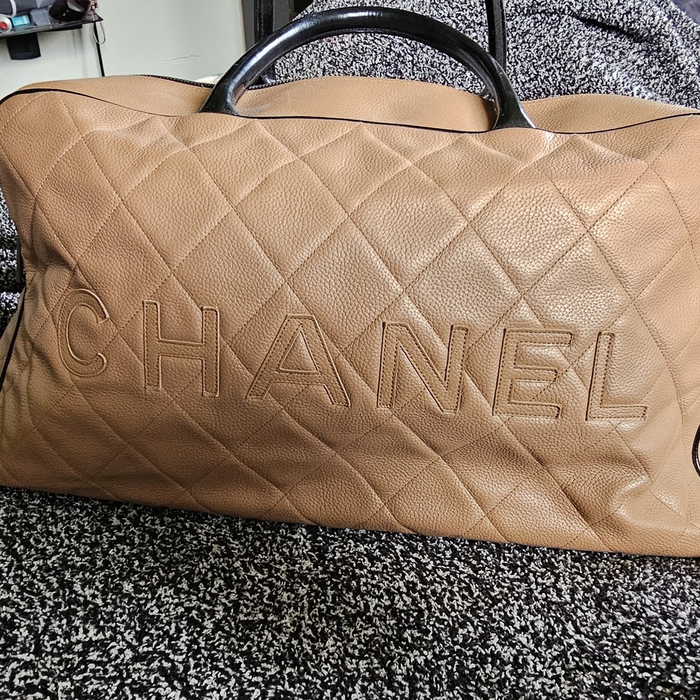 Chanel Quilted Tan Leather Bag